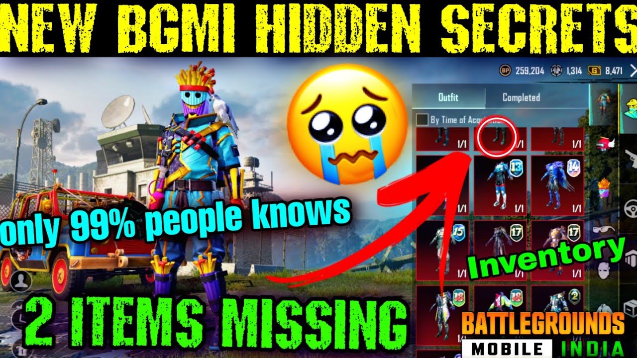 😭Bgmi Inventory Missing items list Bgmi inventory secrets Bgmi next
