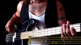 Video thumbnail of "The Clash - Train in Vain / bass cover - play along with TABS"