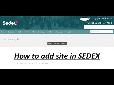 How to ADD site in SEDEX ADVANCE