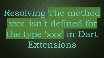 Resolving The method 