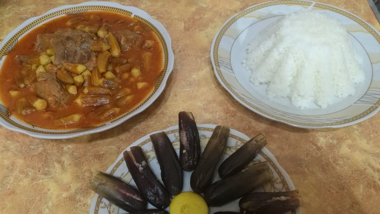 باميه خفيفه وبدنجان مخلل