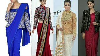 SAREE WITH JACKET || SAREE WITH JACKET BLOUSE STYLE
