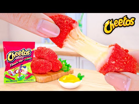 Cooking Tiny CHEETOS Flamin’ Hot Mozzarella Sticks in Miniature Kitchen - Real Food By Mini Yummy