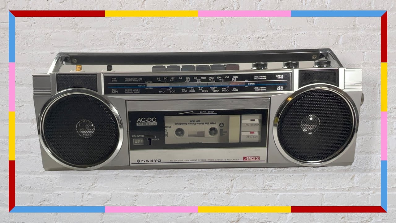 eBay Listing Sanyo MiniBoombox M7150K Cassette Radio Shortwave