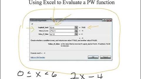 Piecewise Functions with Excel