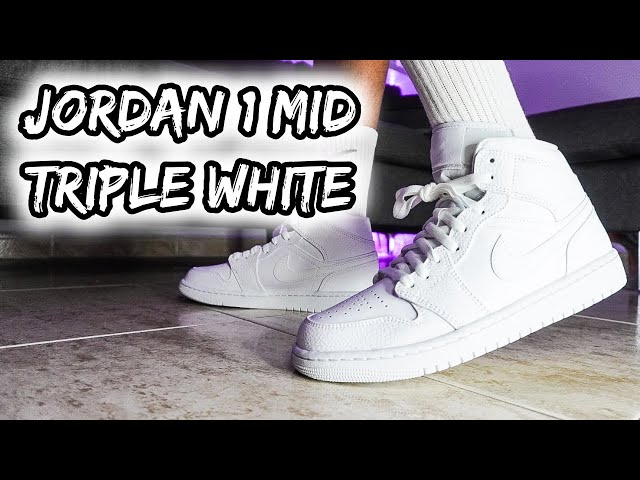 UNAS JORDAN 1 PARA VERANO☀️JORDAN 1 MID TRIPLE WHITE - YouTube