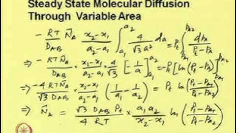 Mod-01 Lec-05 Steady state molecular diffusion in fluids Part II