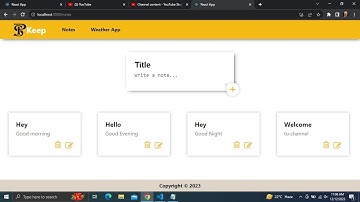 Google Keep Notes using React js , Javascript ,html and css