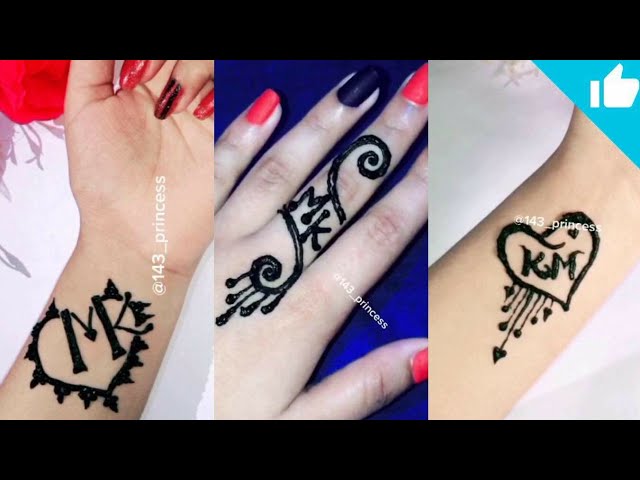 MK combination tattoo | MK name tattoo | How to make name tattoo - YouTube