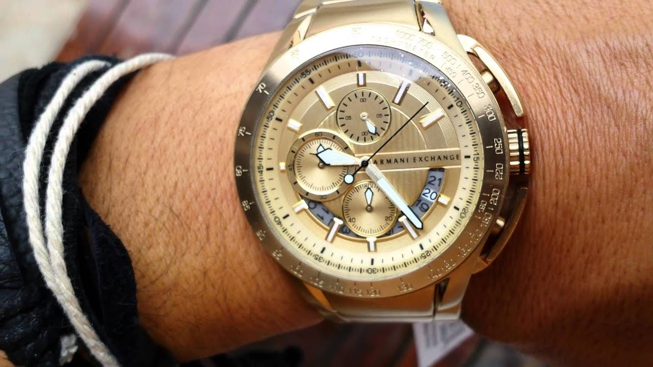 Relogio Armani ouro Ax1407 - YouTube