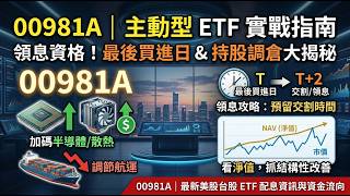 00981A全面解析：配息、淨值與主動策略!#富人思維 #財富自由 #被動收入