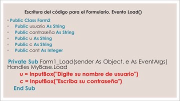 Como crear un usuario y una contraseña en Visual Basic 2012