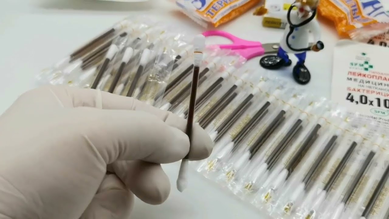 Одноразовые медицинские ватные палочки с йодом для дезинфекции