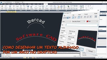 Como desenhar um texto alinhado por uma arco no DRAFTCAD, Software CAD