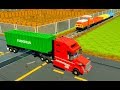 Lego Cars, Semi Trucks & Tractor's Lego Train - Brick Rigs - Realistic Crashes