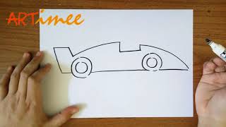 Easy step to Draw a Race Car