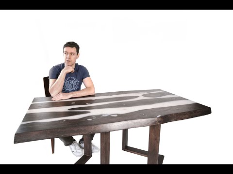 Video: Stôl Z Epoxidovej živice (39 Fotografií): Masívne Drevo A Epoxidové Modely, Drevený Stôl - „Blesk“v Interiéri