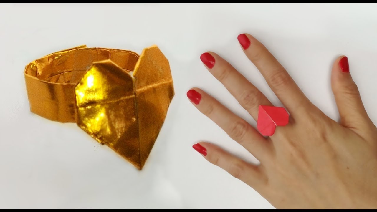 Origami valentine heart ring...พับแหวนรูปหัวใจ วันวาเลนไทน์... YouTube