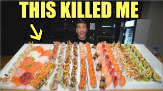 This $300 UNBEATABLE SUSHI CHALLENGE KILLED ME | World's Biggest Sushi Challenge (Raw) | 寿司食べ比べチャレンジ