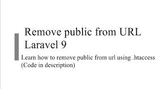 Remove public from URL Laravel 9 using .htaccess | Laravel 9 | Laravel remove public screenshot 5