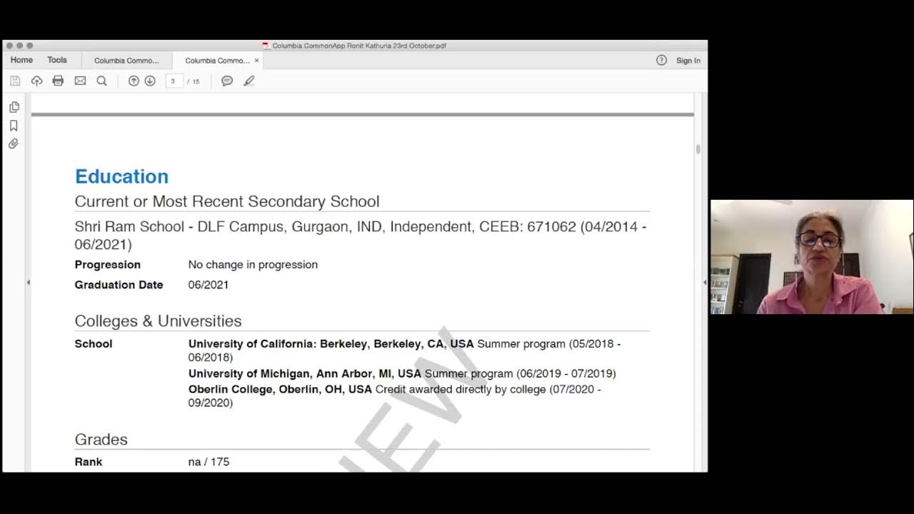 Dissecting a Successful Columbia University Application YouTube