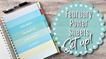 POWER SHEETS SET UP | February 2020 | Goal Setting