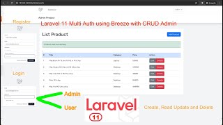 Laravel 11 Multi Auth using Breeze with CRUD Admin