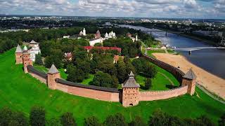 Russia, Veliky Novgorod Forest Roads, Historic Church & Explore By Drone