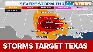 Severe Storm Threat Increases For Southern Plains on Wednesday