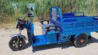 Three Wheel Electric Truck Trike Cargo Vehicle In Black Color