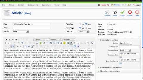 Adding an article in Joomla 1.5