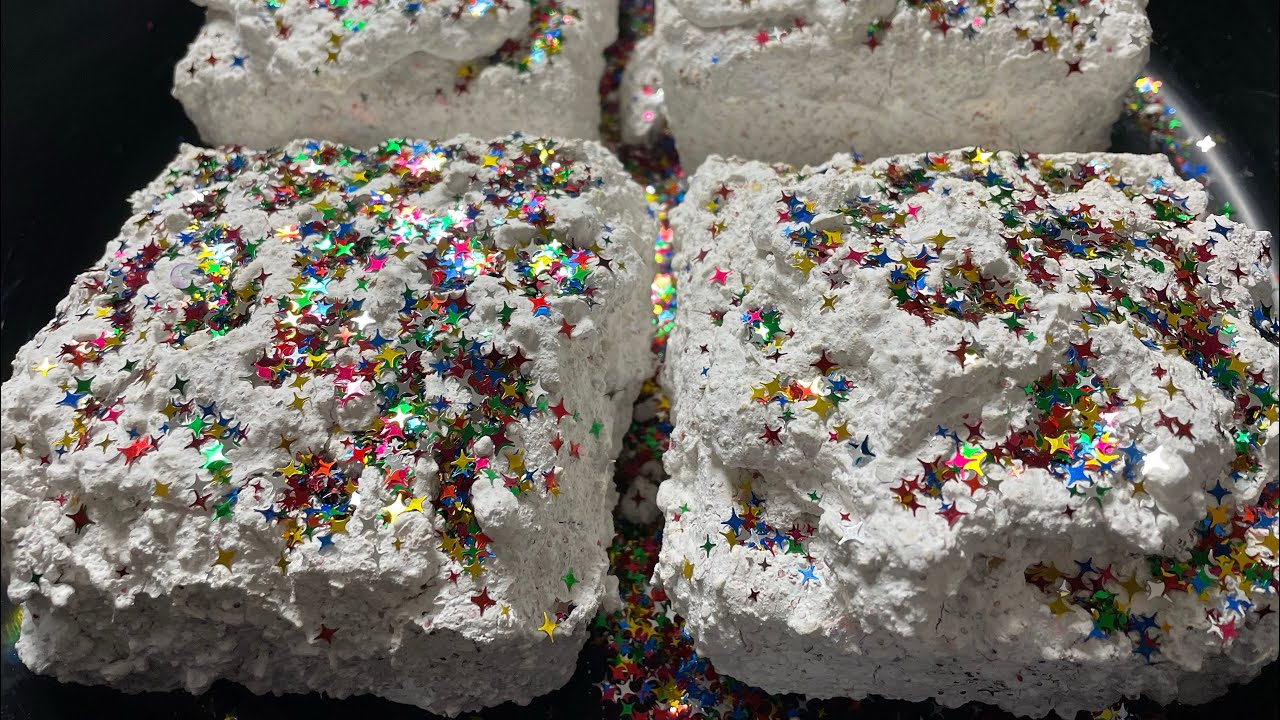 Glittery Pasted Chalk Blocks - YouTube