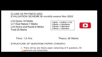 Pseb physics class 12 November Exam Pattern 2022