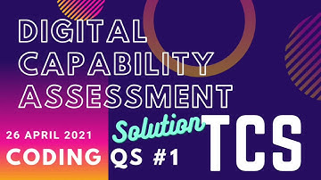 TCS DCA Q1 Solution | Digital Capability Assessment | 26 April 2021 | Python