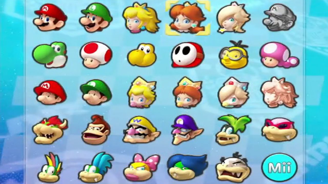 mario kart 8 deluxe all characters icons