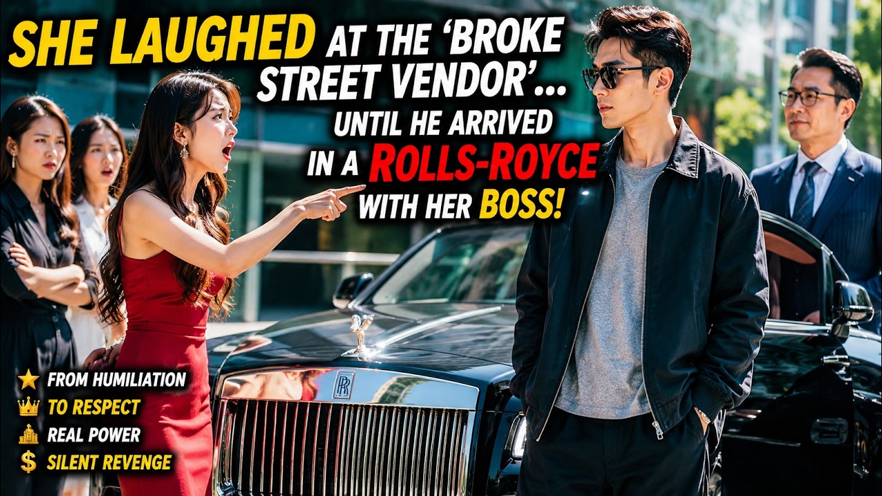 She Laughed at the "Broke Street Vendor"... Until He Arrived in a Rolls-Royce with Her Boss!