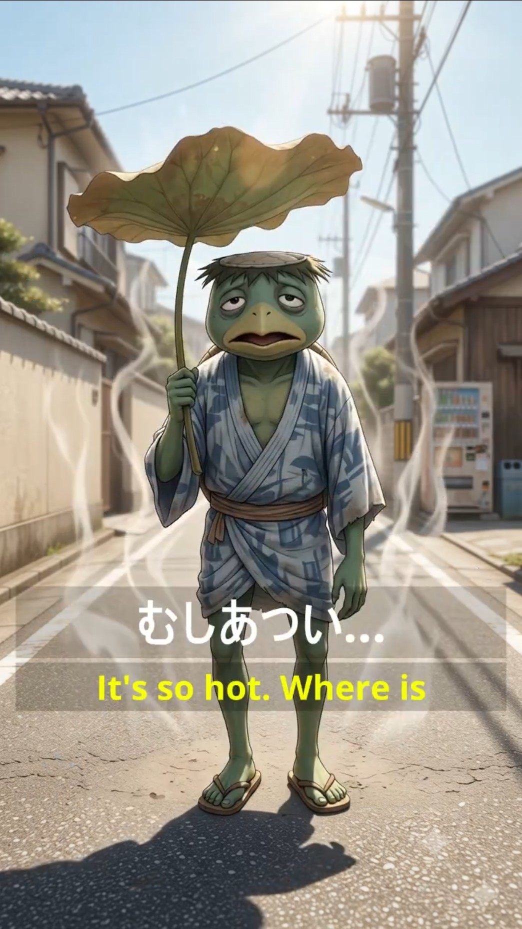 猛暑から恵みの雨へ！カッパの歓喜のダンス 🐸☔️ With Eng Subs