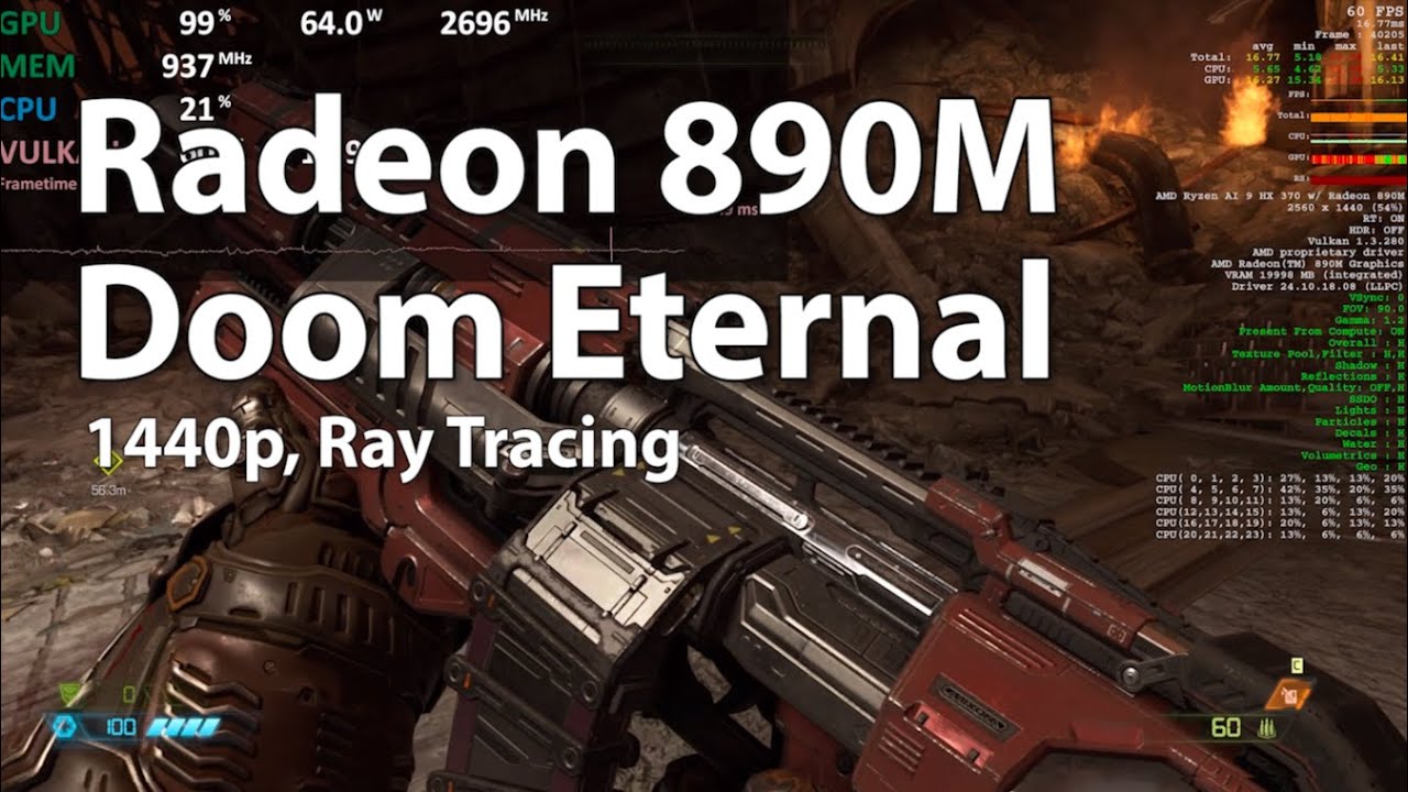 Doom Eternal | AMD Radeon 890M iGPU (Ryzen AI 9 HX 470 / HX 370