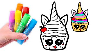 Colorea Un Cupcake De Unicornio Kawaii Dibujos Para Niños