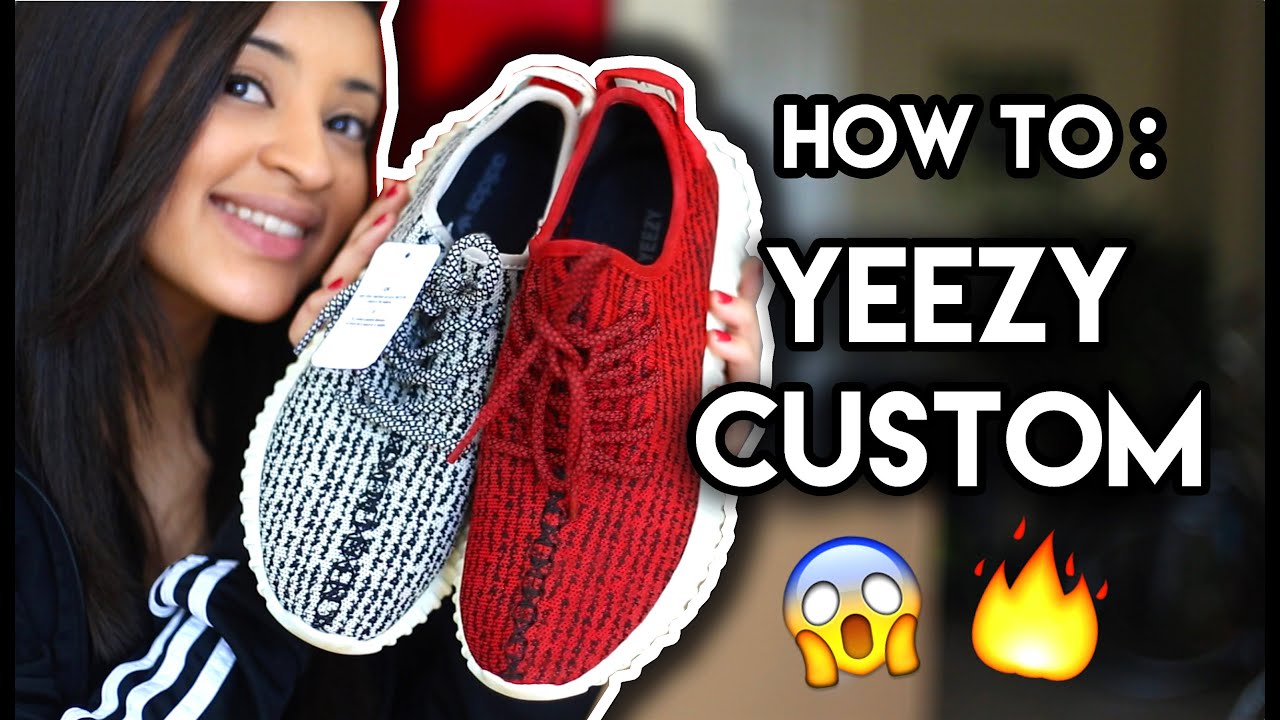 How To: Red Yeezy 350 Boost Custom + On Feet