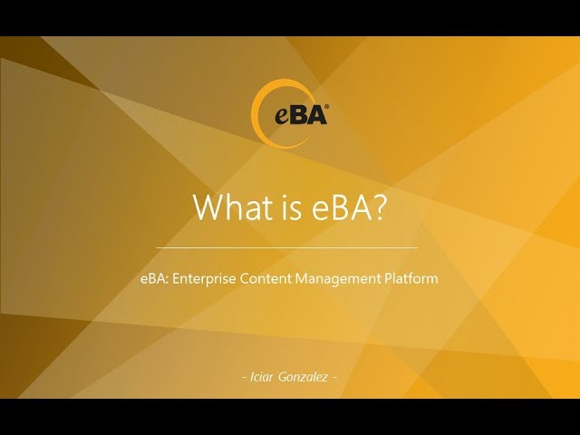 eBA: What is eBA? 