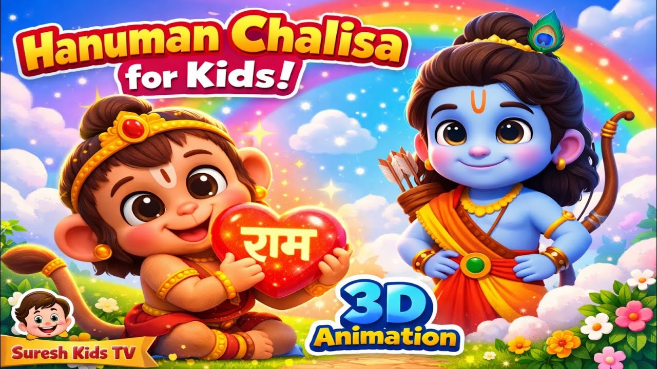 Hanuman Chalisa Cute 3D| Hindi Kids Bhajan