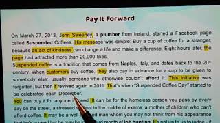 Pay It Forward ترجمة نص انكليزي تاسع أساسي الوحدة الثانية