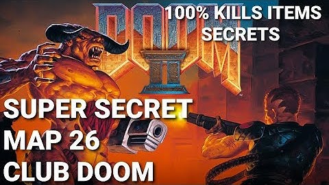 Doom 2 PS1 Super Secret MAP 26 Club Doom UV Playthrough 100% Kills Items Secrets