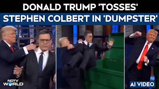 Donald Trump Tosses Stephen Colbert In Dumpster Before YMCA Dance In AI-Generated Clip