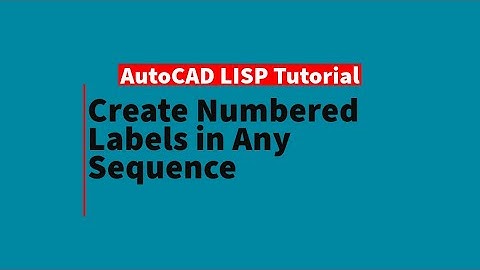 AutoCAD LISP Tutorial: Create Numbered Labels in Any Sequence !
