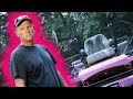 PAINTING PSYCHO DAD'S LAWNMOWER PINK!
