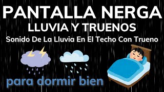 Lluvia relajante para dormir con pantalla negra - ⛈️24 horas Ayuda a concentrarse y Dormir bien