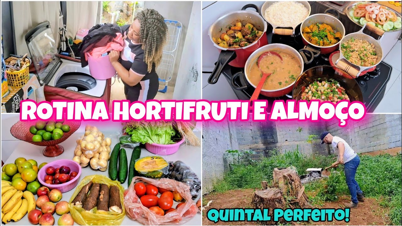 🌿 ROTINA Simples DONA de CASA: COMPRINHA no HORTIFRUTI, ALMOÇO e QUINTAL Perfeito! 🏡