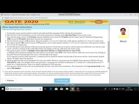 GATE 2020 OFFICIAL TEST BY IIT DELHI